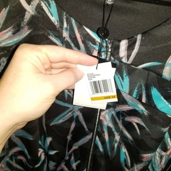 New Rebel Wilson Cold Shoulder Tropical Dress 3X - Picture 6 of 13